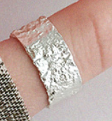 Gift Concave Convex 925 Sterling Silver Adjustable Wide Ring