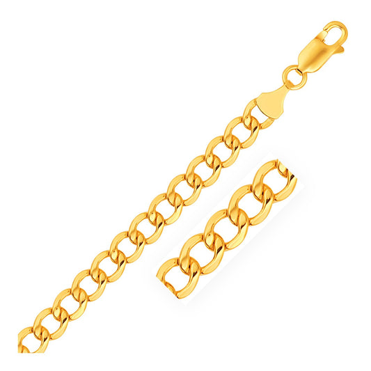 Size: 18'' - 14k Yellow Gold Curb Chain (6.20 mm)