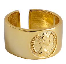 Fashion Elizabethan Portrait 925 Sterling Silver Adjustable Ring
