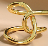 Street Irregular Line Cross 925 Sterling Silver Adjustable Ring