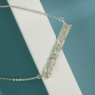 Geometry Rectangle Tag 925 Sterling Silver Necklace