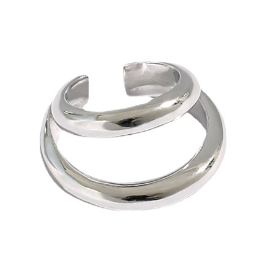 Fashion Double Layer Circle 925 Sterling Silver Non-Pierced Earring(Single)