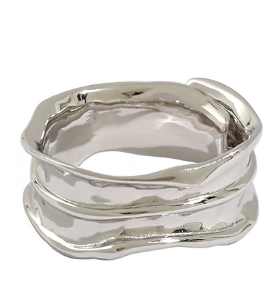 Simple Irregular Grain 925 Sterling Silver Adjustable Ring
