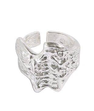Men's Irregular Folding 925 Sterling Silver Adjustable Ring