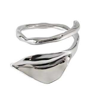 Irregular Leaf Fashion 925 Sterling Silver Adjustable Ring
