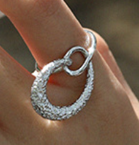 Fashion Irregular Hollow Heart 925 Sterling Silver Adjustable Ring
