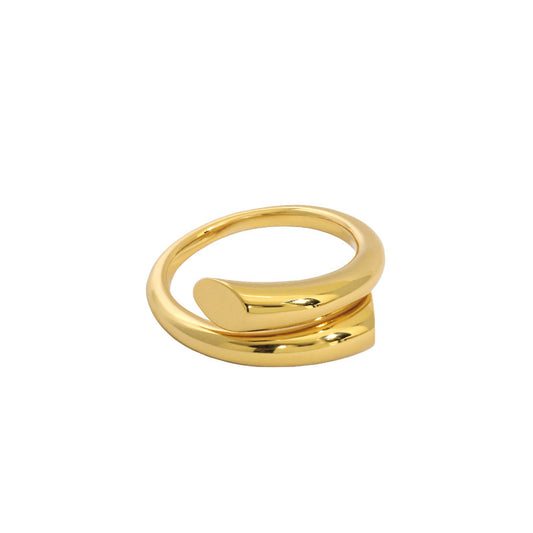 Minimalism Line Crossing 925 Sterling Silver Adjustable Ring