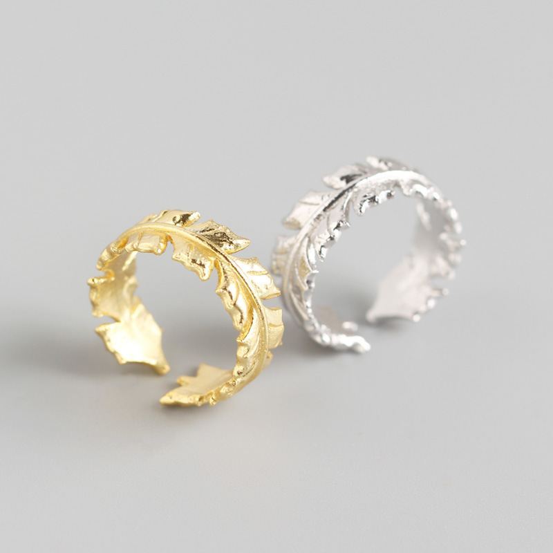 Leaf Shape New 925 Sterling Silver Adjustable Ring