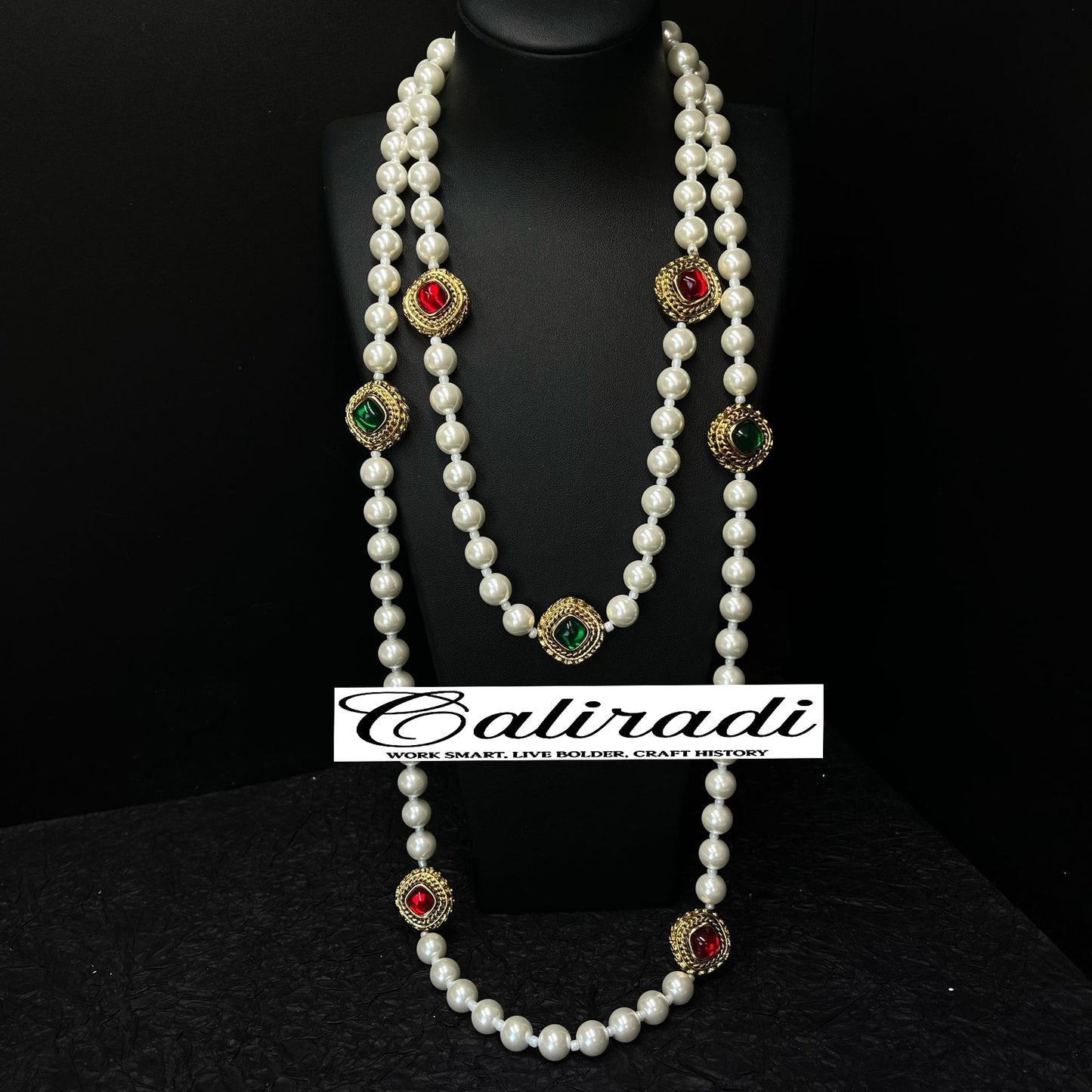 Caliradi medieval vintage temperament palace stone pearl earrings necklace atmospheric retro accessories set
