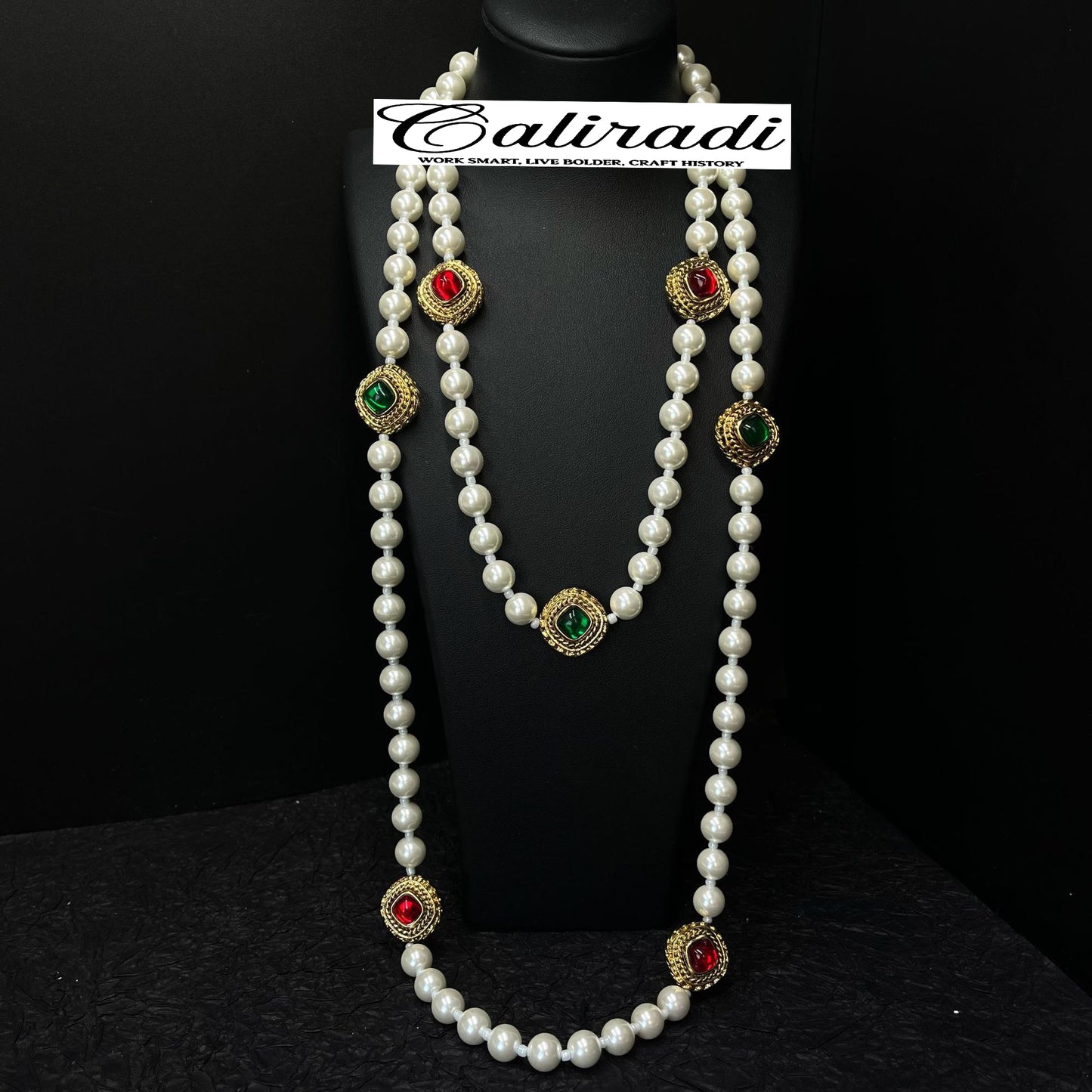 Caliradi medieval vintage temperament palace stone pearl earrings necklace atmospheric retro accessories set